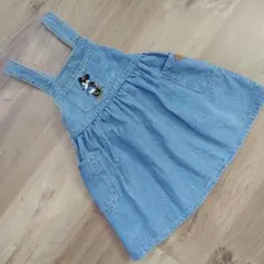 美品♡プティマインミニーマウス刺繍デニムジャンバースカート110
