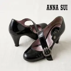 猫*様 ANNA SUI エナメル ストラップ パンプス ブラックのサムネイル