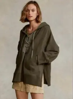 POLO RALPH LAUREN オーバーサイズ フーディ　カーキ　パーカー