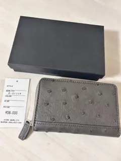 未使用 オーストリッチ 小銭入れ 財布 箱・タグ付き　ブラウンのサムネイル