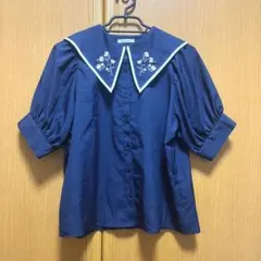 OLIVE des OLIVE 刺繍入りセーラー襟ブラウス