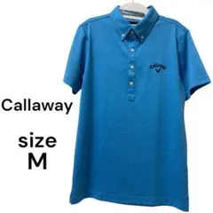 Callaway　ポロシャツ ドット柄　ボタンダウン メンズ M ゴルフウェア