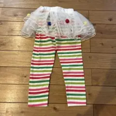 チュチュ付きストライプレギンス