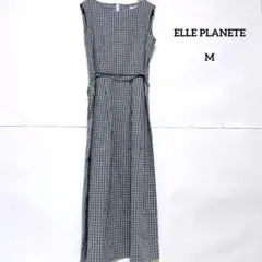 あ*き様 ELLE PLANETE チェック柄 ノースリーブ ワンピース ロングのサムネイル