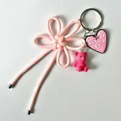 キーホルダー バッグチャーム くま パラコード じゃらじゃら 蓄光 ハンドメイド