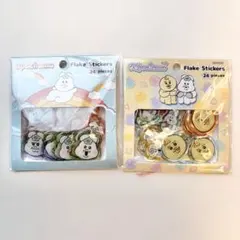 正規品　んぽちゃむ　ぷっくりシールフレークステッカー2点セット