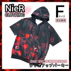 NieR パーカー 和柄 折り鶴 花柄 半袖 ジップアップ 男女兼用 地雷系のサムネイル
