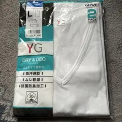 GUNZE Vネックスリーブシャツ2枚組　Lサイズ