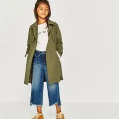 ZARA girls 122cm トレンチ コート カーキ
