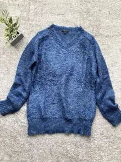 LOUNIE モヘア混 ニット ブルー