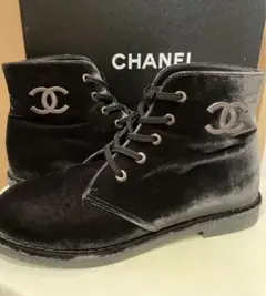 CHANEL ベロア ショートブーツ 39