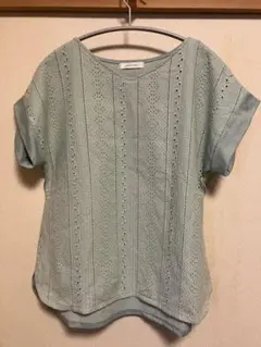 ベルメゾン ナウクローゼット ミントグリーン レースデザイン Tシャツ Mサイズのサムネイル