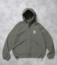 グリーン チェック柄 ナイロンジャケット ffien