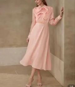 新品　SHEIN　MOTF PREMIUM リボンデザインジップアップワンピース