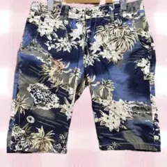 【美品】Scotch&soda ハーフパンツ ブルー 波模様のサムネイル