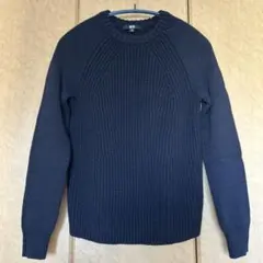 UNIQLO ユニクロ ローゲージ クルーネック セーター ネイビー ニットXS