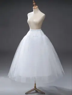 ホワイトチュールパニエ ウェディングドレス Aライン