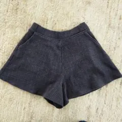 ユニクロキッズ キュロットスカート グレー チェック L 女の子