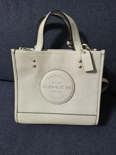 COACH ホワイトレザー ショルダーバッグ　ハンドバッグ