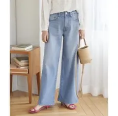 ワイドデニム　レリューム　ジャーナルスタンダード　パンツ　ブルー