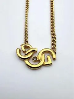 GIVENCHY ネックレス Gロゴ ラインストーン ゴールド