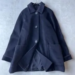 マックスマーラ✨白タグ✨カシミヤウールコート 濃紺 大きいサイズ42 XL