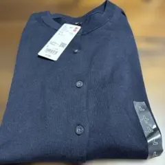 ユニクロネイビー 長袖 カーディガン L UVカットクルーネックカーディガン新品