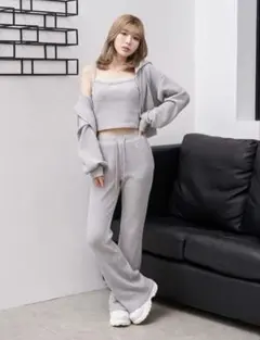 darich DRロゴワッフルセットアップ　３点セット グレー