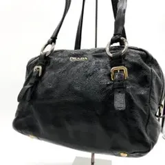 【美品】プラダ PRADA ハンドバッグ エナメル レザー 黒 ブラック