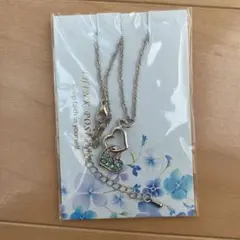 ハート型ペンダント ネックレス 青いストーン