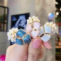 お買い得♡お揃い 小花刺繍 ひらひらレース付 くるみボタン ヘアゴム 3