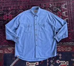 ST JOHN'S BAY ヘビーウェイト シャモアクロス シャツ ブルー XL