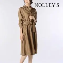 NOLLEY'S ダンガリーツイルシャツワンピース キャメル