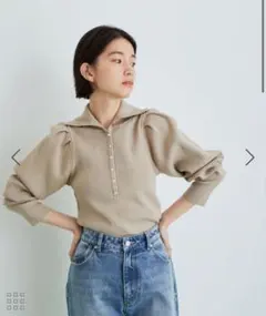 【美品】アダムエロペ　BIGカラーボリュームスリーブプルオーバー