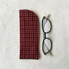 ハンドメイド　 メガネケース　　　　　　　　　　　　　　　ファミリアチェック