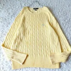 ポロバイラルフローレン ポニー 刺繍ロゴ ケーブル編み コットンニット セーター