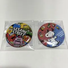 USJ スヌーピー セサミストリート 缶バッジ