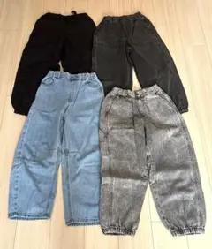 USED美品　GUデニム　ロングパンツ 4点セット　140