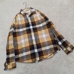 ジーユー/GU 331-304418 長袖ネルシャツ　チェック柄【M】