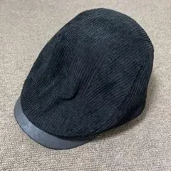 た*坊様 コーデュロイ　ハンチング帽子　ブラック