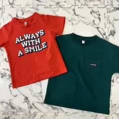 赤と緑のTシャツ2枚セット　90cm