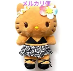 サンリオ 日焼けキティ ハローキティ　トコナツバケーション ぬいぐるみ　ブラック