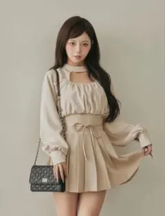 ♡Darich♡ ドッキングコルセットプリーツミニワンピース