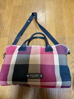 クレストブリッジ キャンバストート レザー チェック 2way ショルダーバッグ