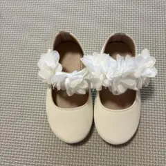 ベビー　キッズ　フラットシューズ　ホワイト　結婚式　セレモニー