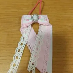 手作りヘアーゴム ピンクリボン ヘアーゴム