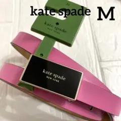 新品⭐️kate spadeベルトM(全長106㎝)ピンク本革　黒エナメルプレートのサムネイル
