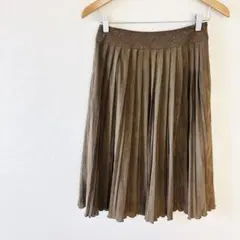 ウエスト花柄レースプリーツスカート　Sサイズ　茶色ブラウン系　上品　秋冬