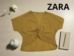 ZARA イエロー ツイストデザイントップス クロップド 美品
