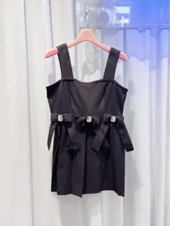 試着のみ リルリリー LilLilly pain プリーツワンピース BLACKのサムネイル